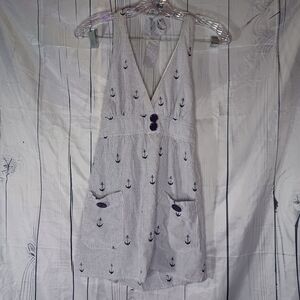 Lucy Love Blue and White With Anchors Halter Style Top